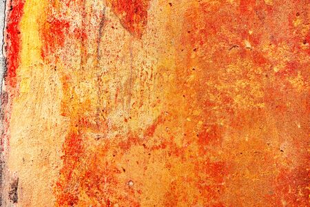 Wall fragment with scratches and cracksの写真素材