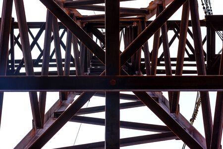 A high-voltage electricity tower. A High-voltage power transmission tower. Power engineering