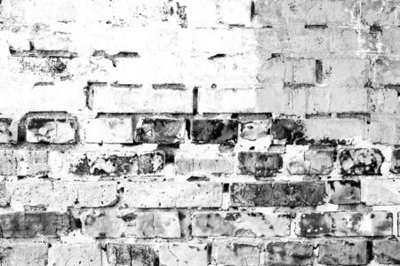 Texture, brick, wall, it can be used as a background. Brick texture with scratches and cracksの写真素材