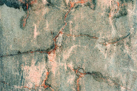 Old grunge crack pink concrete wall texture background