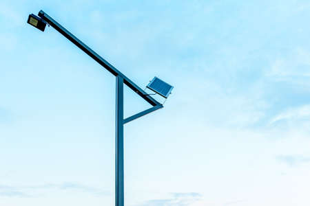 Eco friendly Autonomous Led street light projector with solar panel for daytime chargingの写真素材