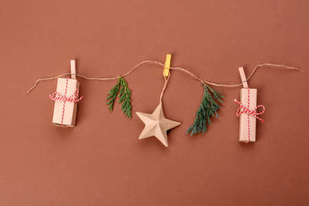 Christmas bright colored decorative background with copy space for text or design