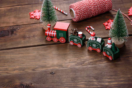 Christmas elements of decorations for decorating the New Year tree and preparing for the holiday. New Year's toysの写真素材