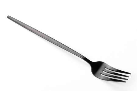 Beautiful dining fork isolated on a white background. Cutlery on a white backgroundの写真素材