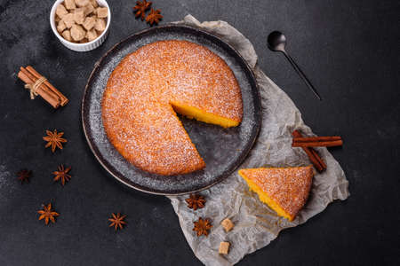 Sweet Homemade Thanksgiving Pumpkin Pie Ready to Eat