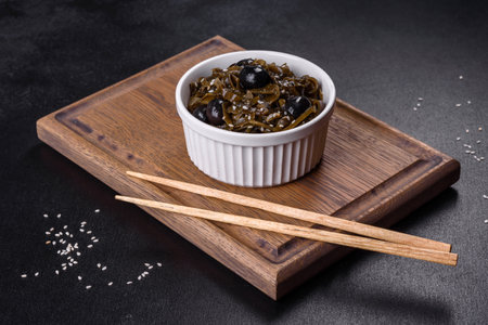 Sea kale seaweed salad Menu concept healthy eating. food background top viewの写真素材