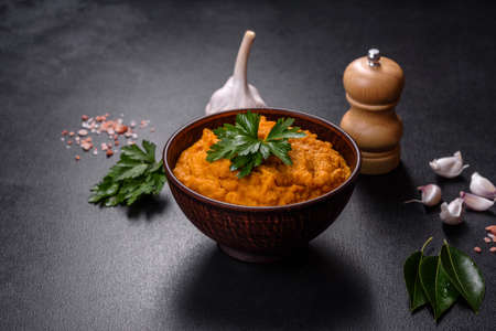 Vegetable paste, caviar from chopped vegetables. Studio Photoの写真素材