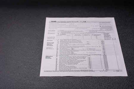 Fill out US tax form 1040 for verification and refund. Tax reporting of US citizens