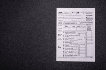 Fill out US tax form 1040 for verification and refund. Tax reporting of US citizens