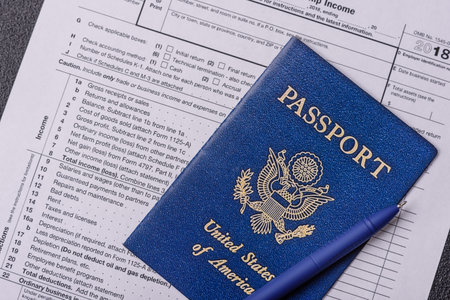 IRS Form 1065 US Return of Partnership Income blank. Tax reporting of US citizensの写真素材