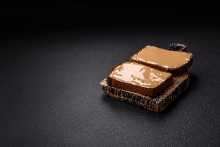 Toast bread with peanut butter.の写真素材