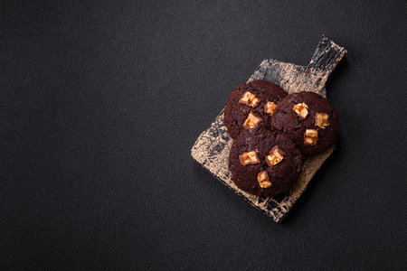Sweet chocolate cookies made at home for the holiday tableの写真素材