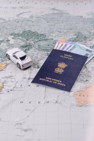 Indian citizen passport, a document for travel. Id document for tourism