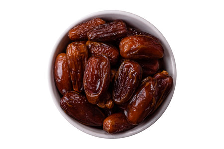 Dried tropical date fruit as an ingredient for fresh organic diet food. Vegan, vegetarian foodの写真素材