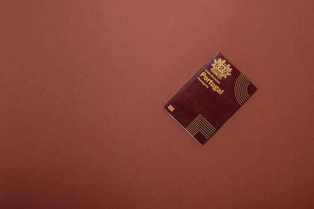 Portugal passport, Portuguese document for global business, emigration or travel.の写真素材