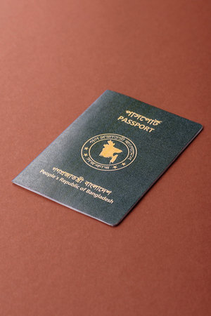 International passport of Bangladeshi citizen for global business, emigration and travellingの写真素材