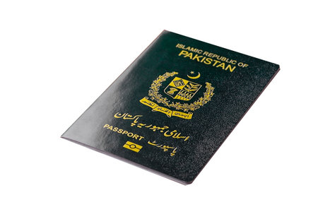 Pakistani Passport for global business, emigration and travelの写真素材