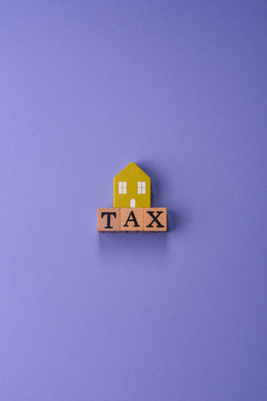 Tax on real estate, property, car or business. Mortgage finance payments, taxationの写真素材