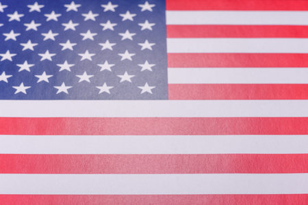 The national flag of the United States of America in white blue and red. Background in the form of the US flagの写真素材