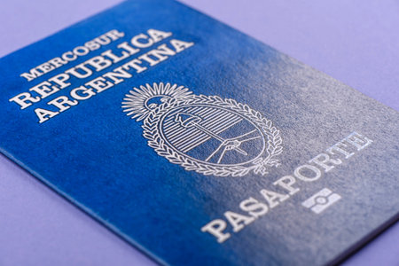 Argentina passport for traveling, flying and doing business. Argentina document, id for crossing the borderの写真素材