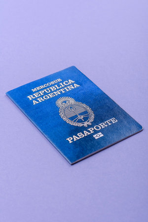 Argentina passport for traveling, flying and doing business. Argentina document, id for crossing the borderの写真素材