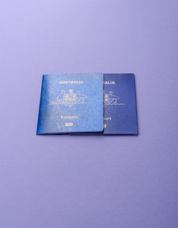Australian passport for traveling, flying and doing business. Australia document, id for crossing the borderの写真素材