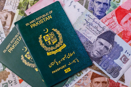 Pakistani Citizen Passport for global business, emigration and travelの写真素材