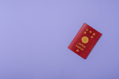 Japanese passport for traveling and doing business. Japan document, id for crossing the borderの写真素材