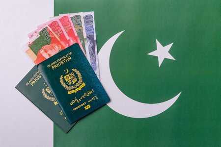 Pakistani International Citizen Passport for global business, emigration and travelの写真素材