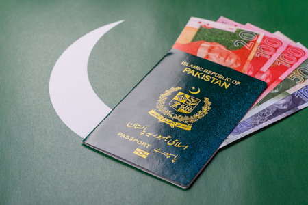 Pakistani Citizen Passport for global business, emigration and travelの写真素材