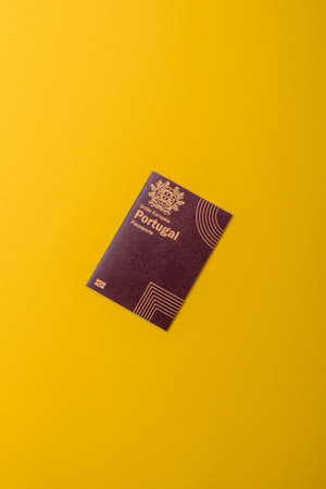Portugal passport, Portuguese document for global business, emigration or travel.の写真素材