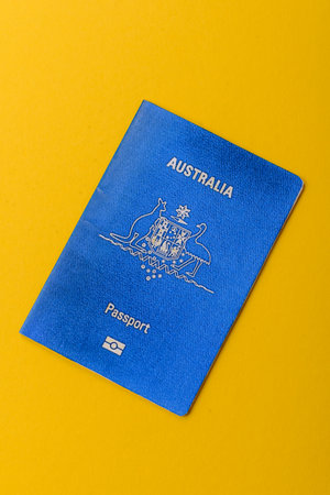 Australian passport for traveling, flying and doing business. Australia document, id for crossing the borderの写真素材