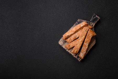 Biscotti or cantuccini biscuits, a crispy sweet Italian pastry. Biscotti dessert with almond and cranberryの写真素材