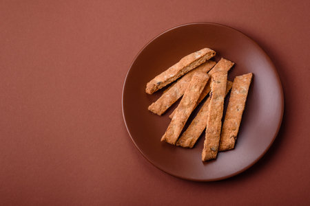 Biscotti or cantuccini biscuits, a crispy sweet Italian pastry. Biscotti dessert with almond and cranberryの写真素材