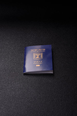Israel passport for traveling, flying and doing business. Israeli document, id for crossing the borderの写真素材