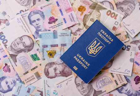 Ukrainian passport for traveling, flying and doing business. Ukraine document, id for crossing the...