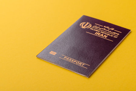 Iranian passport for traveling, flying and doing business. Iran document, id for crossing the borderの写真素材