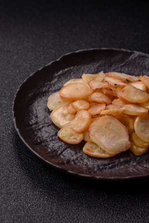 Food, dried squid in shavings or chopped as snacks or jerky. Snack dried squid for beer, background for your designの写真素材