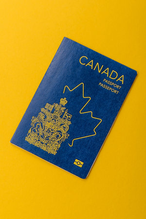 Canadian passport for traveling, flying and doing business. Canada document, id for crossing the borderの写真素材