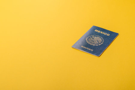 Mexican passport for traveling, flying and doing business. Mexico document, id for crossing the borderの写真素材