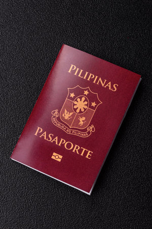 Philippines passport for traveling, flying and doing business. Philippines document, id for crossing the borderの写真素材