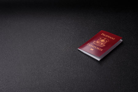 Philippines passport for traveling, flying and doing business. Philippines document, id for crossing the borderの写真素材