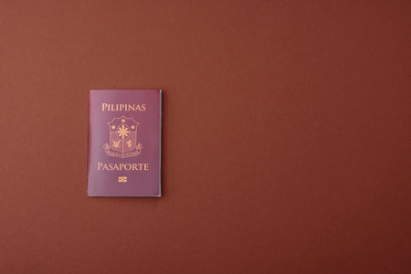 Philippines passport for traveling, flying and doing business. Philippines document, id for crossing the borderの写真素材