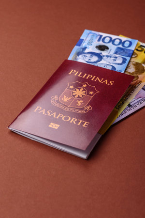 Philippines passport for traveling, flying and doing business. Philippines document, id for crossing the borderの写真素材