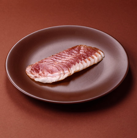 Sliced ham, meat, pork or turkey sausage for sandwiches. Ham slices, food, background for your designの写真素材