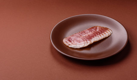 Sliced ham, meat, pork or turkey sausage for sandwiches. Ham slices, food, background for your designの写真素材