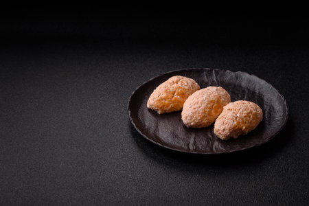Steamed fish or chicken cutlets or meatballs with salt and spices. Fish cutlets made of chopped...