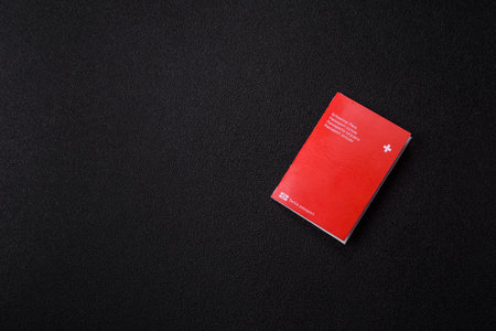 Swiss passport for traveling, flying and doing business. Switzerland document, id for crossing the borderの写真素材