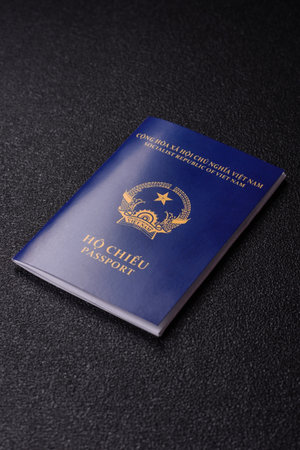 Vietnam passport for traveling, flying and doing business. Vietnamese document, id for crossing the...