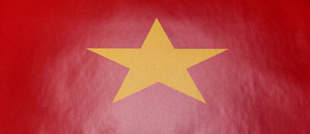 Vietnam flag in red color as a symbol of independence. Flag of Vietnam as a background for your designの写真素材